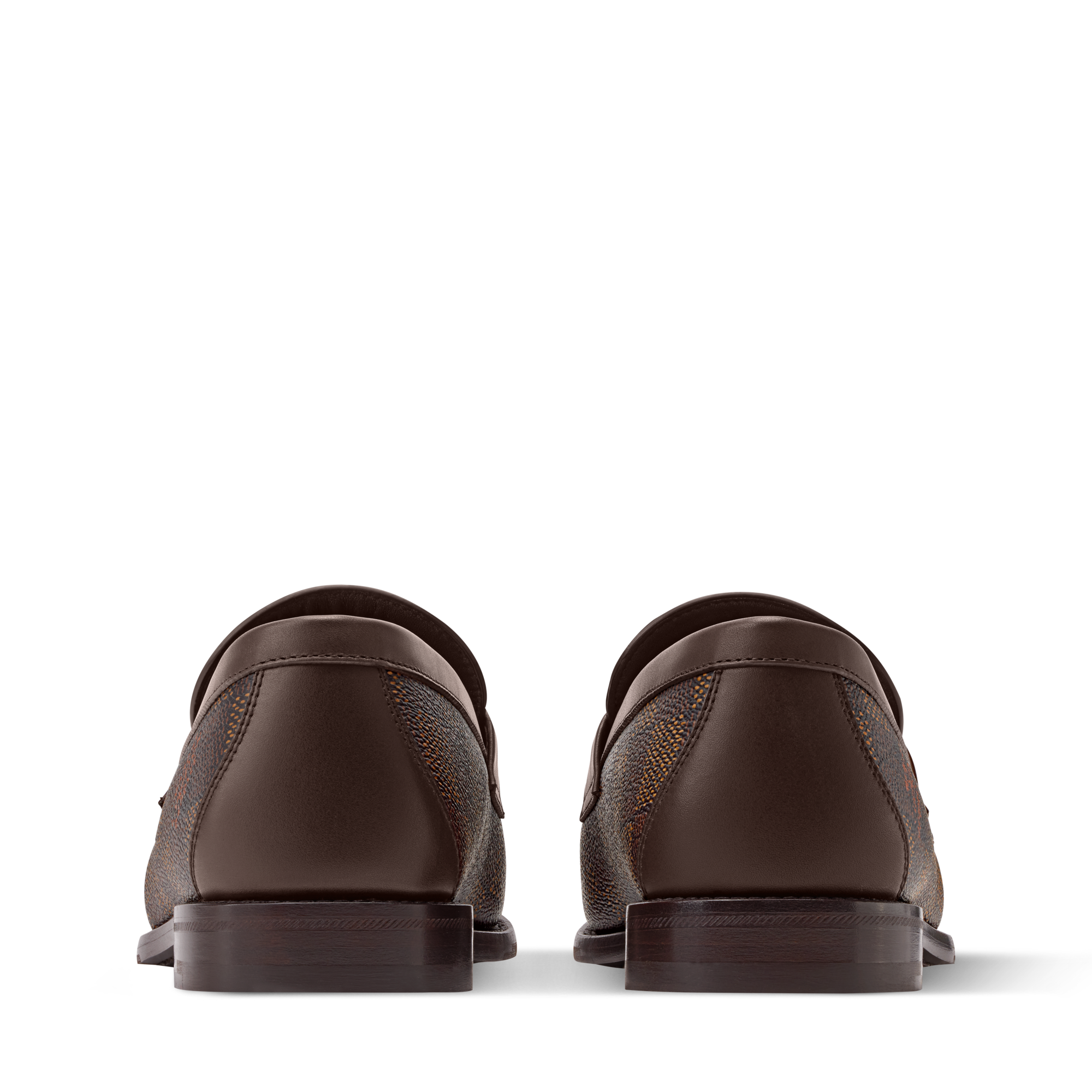 ルイヴィトンメンズローファー茶色 ルイ・ヴィトン ハラコ ローファー ダミエ柄 メンズ SIZE 6 1/2 (S